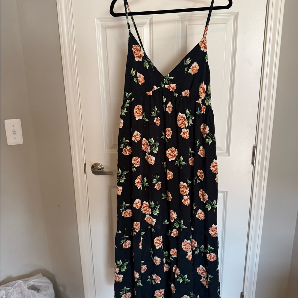 Old Navy Black Floral Maxi Dress